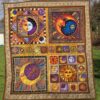 Hippie Moon And Sun Quilt Blanket  Quilt